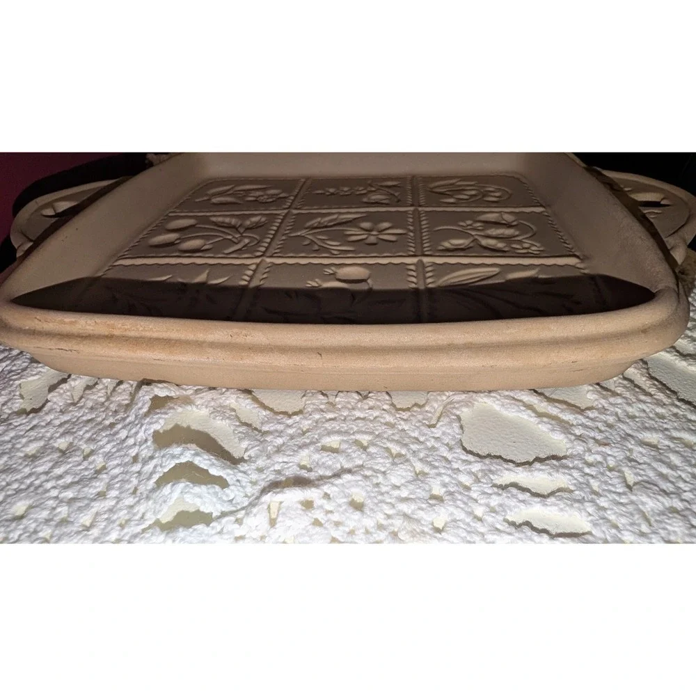 1988 Brown Bag Cookie Square Floral Shortbread Baking Mold Hearts Cottagecore